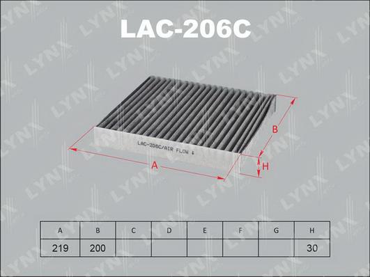 LYNXauto LAC-206C - Filtre, air de l'habitacle cwaw.fr