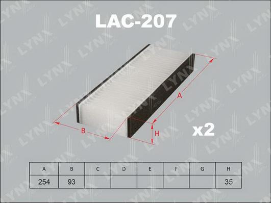 LYNXauto LAC-207 - Filtre, air de l'habitacle cwaw.fr