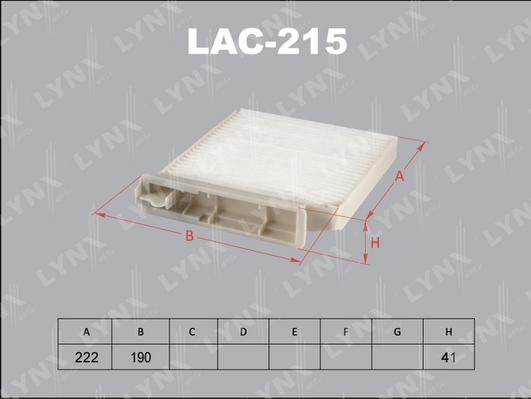 LYNXauto LAC-215 - Filtre, air de l'habitacle cwaw.fr