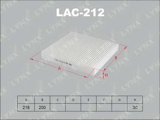 LYNXauto LAC-212 - Filtre, air de l'habitacle cwaw.fr