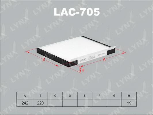 LYNXauto LAC-705 - Filtre, air de l'habitacle cwaw.fr