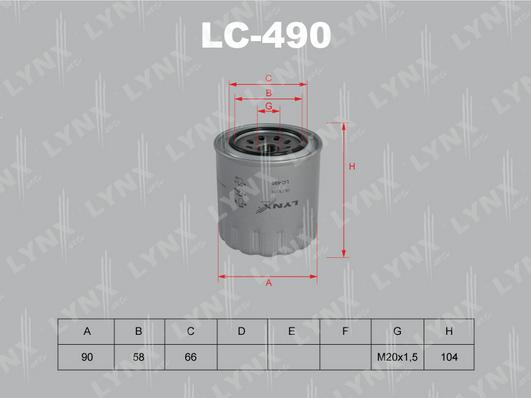 LYNXauto LC-490 - Filtre à huile cwaw.fr