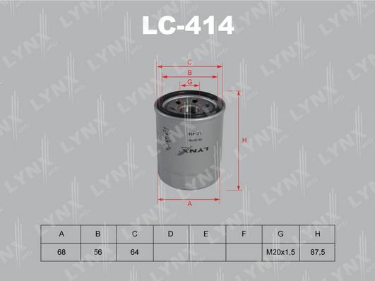 LYNXauto LC-414 - Filtre à huile cwaw.fr