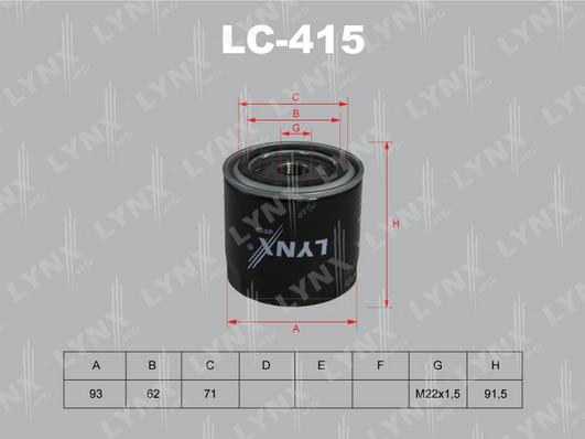 LYNXauto LC-415 - Filtre à huile cwaw.fr