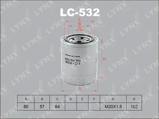 LYNXauto LC-532 - Filtre à huile cwaw.fr