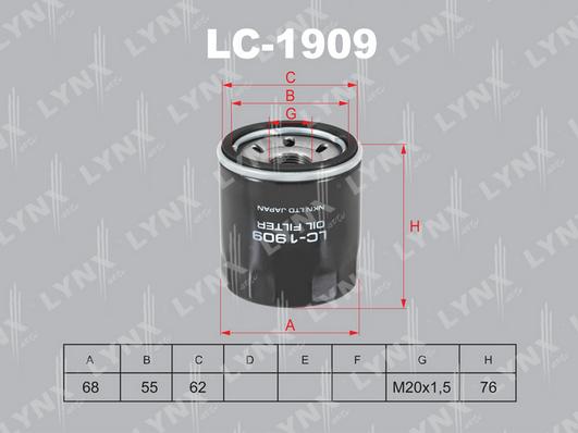 LYNXauto LC-1909 - Filtre à huile cwaw.fr