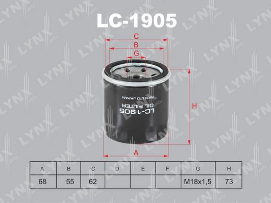 LYNXauto LC-1905 - Filtre à huile cwaw.fr