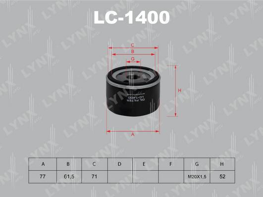 LYNXauto LC-1400 - Filtre à huile cwaw.fr