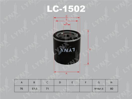 LYNXauto LC-1502 - Filtre à huile cwaw.fr