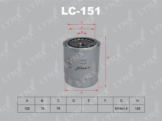 LYNXauto LC-151 - Filtre à huile cwaw.fr