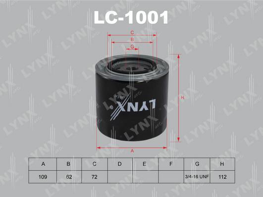 LYNXauto LC-1001 - Filtre à huile cwaw.fr