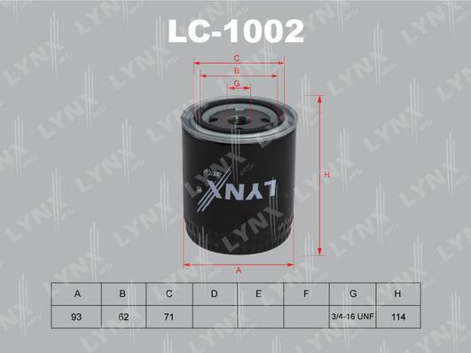 LYNXauto LC-1002 - Filtre à huile cwaw.fr