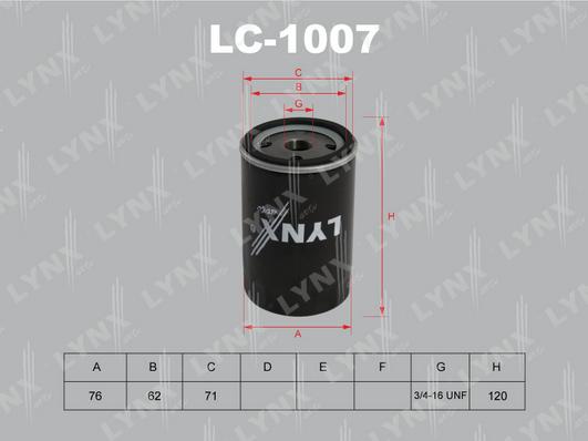 LYNXauto LC-1007 - Filtre à huile cwaw.fr