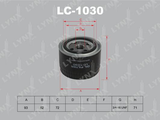 LYNXauto LC-1030 - Filtre à huile cwaw.fr