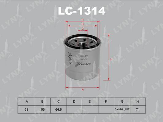 LYNXauto LC-1314 - Filtre à huile cwaw.fr