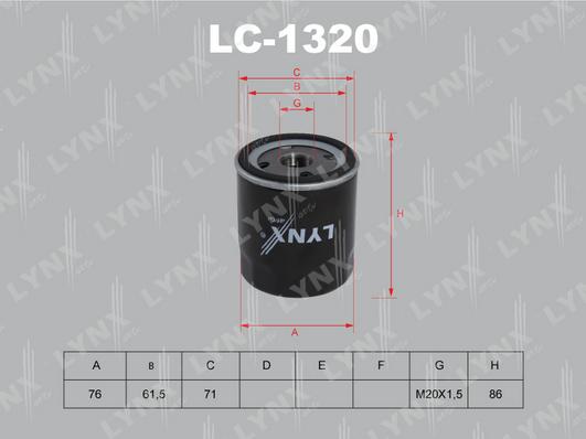 LYNXauto LC-1320 - Filtre à huile cwaw.fr