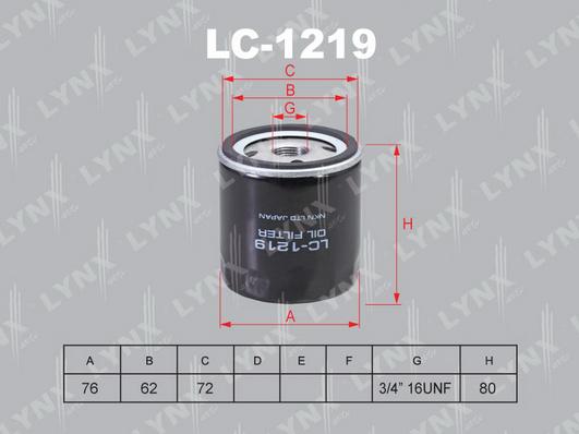 LYNXauto LC-1219 - Filtre à huile cwaw.fr