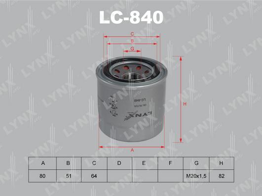 LYNXauto LC-840 - Filtre à huile cwaw.fr