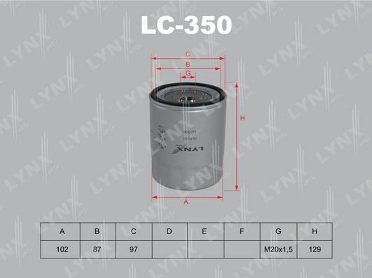 LYNXauto LC-350 - Filtre à huile cwaw.fr