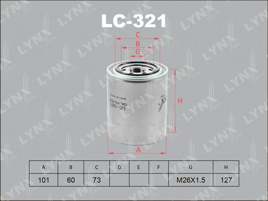 LYNXauto LC-321 - Filtre à huile cwaw.fr