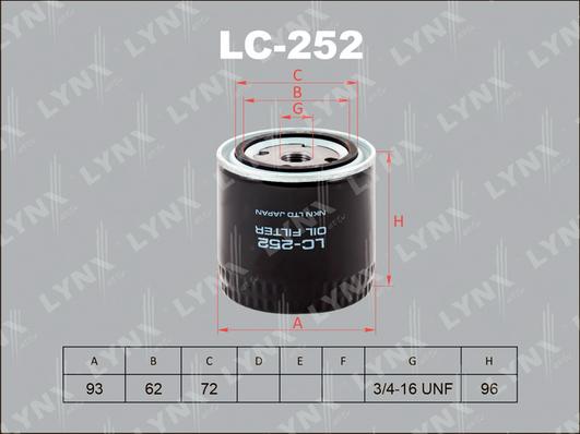 LYNXauto LC-252 - Filtre à huile cwaw.fr