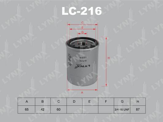 LYNXauto LC-216 - Filtre à huile cwaw.fr