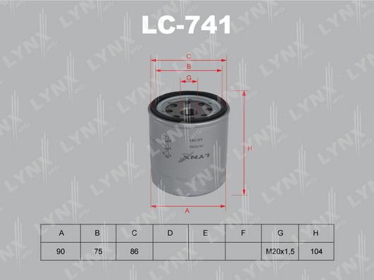 LYNXauto LC-741 - Filtre à huile cwaw.fr