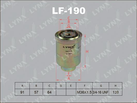 LYNXauto LF-190 - Filtre à carburant cwaw.fr