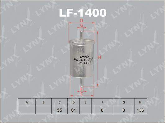 LYNXauto LF-1400 - Filtre à carburant cwaw.fr