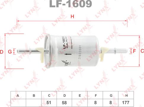 LYNXauto LF-1609 - Filtre à carburant cwaw.fr