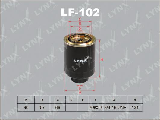 LYNXauto LF-102 - Filtre à carburant cwaw.fr