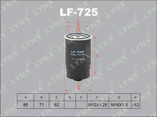 LYNXauto LF-725 - Filtre à carburant cwaw.fr