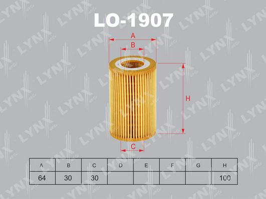 LYNXauto LO-1907 - Filtre à huile cwaw.fr