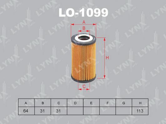 LYNXauto LO-1099 - Filtre à huile cwaw.fr