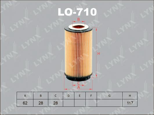 LYNXauto LO-710 - Filtre à huile cwaw.fr