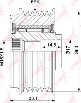 LYNXauto PA-1096 - Poulie, alternateur cwaw.fr