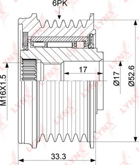 LYNXauto PA-1097 - Poulie, alternateur cwaw.fr