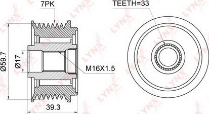 LYNXauto PA-1044 - Poulie, alternateur cwaw.fr