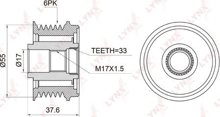 LYNXauto PA-1006 - Poulie, alternateur cwaw.fr