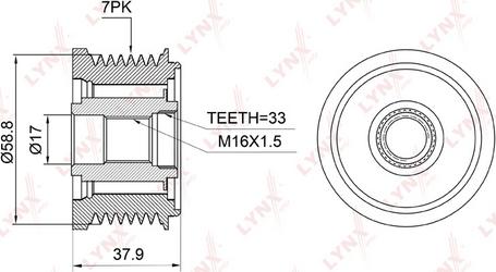 LYNXauto PA-1003 - Poulie, alternateur cwaw.fr