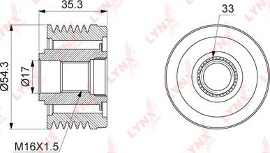 LYNXauto PA-1036 - Poulie, alternateur cwaw.fr