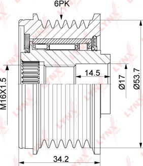 LYNXauto PA-1146 - Poulie, alternateur cwaw.fr