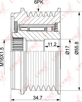 LYNXauto PA-1159 - Poulie, alternateur cwaw.fr