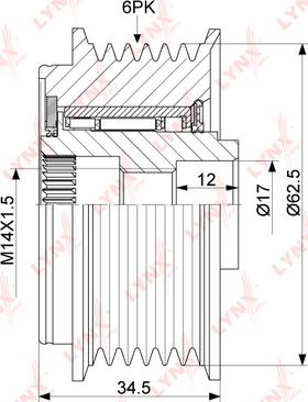 LYNXauto PA-1158 - Poulie, alternateur cwaw.fr