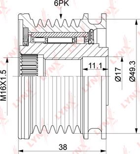 LYNXauto PA-1114 - Poulie, alternateur cwaw.fr