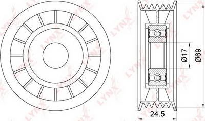 LYNXauto PB-5164 - Poulie renvoi / transmission, courroie trapézoïdale à nervures cwaw.fr