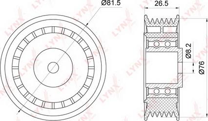 LYNXauto PB-5363 - Poulie renvoi / transmission, courroie trapézoïdale à nervures cwaw.fr
