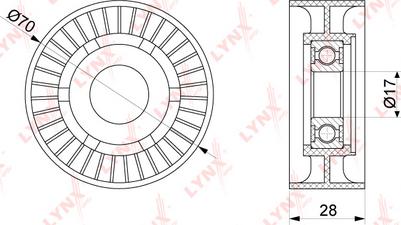 LYNXauto PB-5228 - Poulie renvoi / transmission, courroie trapézoïdale à nervures cwaw.fr