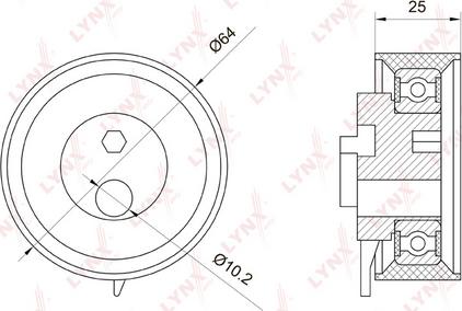 LYNXauto PB-1071 - Poulie-tendeur, courroie de distribution cwaw.fr