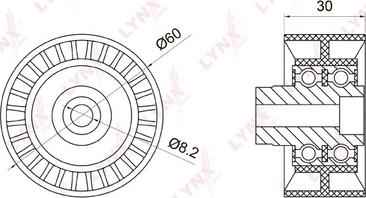 LYNXauto PB-3007 - Poulie renvoi / transmission, courroie de distribution cwaw.fr